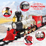 1 x RAW Customer Returns deAO Children s Toy Train Set with Spotlight, Smoke Effect, 4 Cars and Tracks for ChristmasClassic Train Set with Christmas Theme - Great Accessory for Children and Christmas Decoration - RRP €35.28