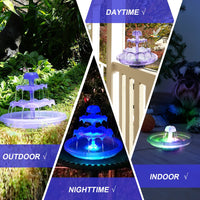 1 x RAW Customer Returns SZMP 2023 NEW DIY fountain, bird bath sets with 12 colorful LED fountains, 3-stage bird feeders for outdoors, 32.8ft, bird bath and DIY solar fountain removable and suitable for bird bath, garden - RRP €20.89