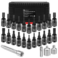 1 x RAW Customer Returns Lytool 1 4 25pc Torx and Hex Socket Bit Set Adapter 1 2 to 1 4 , 3 8 to 1 4 , 1 4 square to hexagon, for car, bicycle, household repair - RRP €25.18