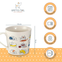 1 x RAW Customer Returns SPOTTED DOG GIFT COMPANY Coffee Mug with Cat Motif, Ceramic Cup Set, Cute Coffee Cups, Cat Kitchen Accessories, Gifts for Cat Lovers Cat Moms, 4 x 380ml - RRP €27.22