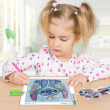 2 x Brand New RICUVED Stitch Diamond Painting Children Set with Frame, 5D DIY Cartoon Diamond Painting Pictures, 5d Diamond Painting with Frame Creative Gifts for Girls and Boys Home Wall Decor 18 x 18 cm - RRP €40.8