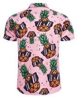 1 x Brand New RAISEVERN Shirts Men Casual Red Pineapple 3D Print Ugly Chic Festivals Vacation Hawaiian Ugly Shirt Party Gifts, M - RRP €23.99