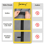 1 x RAW Customer Returns fowong VP magnet fly screen door, insect protection balcony door 160x230cm, cat safe, stronger magnets fly screen doors for sliding doors, two openings, black - RRP €39.31