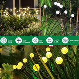 8 x Brand New Firefly Solar Pathway Lights, Solar Lamps for Outdoor Lighting Firefly Light LED, IP65 Waterproof Garden Art Fairy Lighting for Footpath Yard Patio Walkway Decor 4 Pack, 10 LED  - RRP €163.2