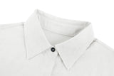 1 x RAW Customer Returns Feziakuk Linen Shirt Women Button Down Linen Blouse Cotton Tops Long Sleeve Lapel Blouse Solid Color Tops with Breast Pocket, White M - RRP €30.24