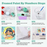 1 x Brand New NAIMOER 4 Pieces Framed Paint By Numbers Kids, DIY Princess Paint By Numbers Children Adults, Cartoon Paint By Numbers Kits Cartoon Paint By Numbers Canvas for Home Decor 8x8in - RRP €20.4