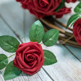 1 x RAW Customer Returns Mocoosy 50Pcs Red Roses Artificial Flowers, Dark Red Roses Foam Fake Roses Flowers Bulk with Stem DIY for Wedding Bridal Bouquets Centerpieces, Valentine s Day, Mother s Day, Party Home Decorations - RRP €23.99