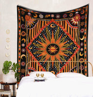 1 x RAW Customer Returns raajsee Sun and Moon Tapestry Mandala Golden, Boho Wall Decoration Wall Towel, Aesthetic Room D cor Tapestry, Wall Hanging Tapestry Queen 82x92 inches - RRP €23.18