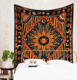 1 x RAW Customer Returns raajsee Sun and Moon Tapestry Mandala Golden, Boho Wall Decoration Wall Towel, Aesthetic Room D cor Tapestry, Wall Hanging Tapestry Queen 82x92 inches - RRP €23.18