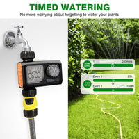 1 x RAW Customer Returns CROSOFMI Irrigation Computer Automatic Timer Irrigation Garden IPX5 Waterproof Rain Delay Manual Watering Mode Child Lock Mode LCD Screen - RRP €27.59