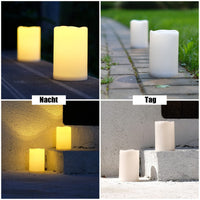 1 x RAW Customer Returns NONNO ZGF 10cm X 15cm Outdoor Large LED Outdoor Waterproof Candles, Battery Operated Plastic Candle with Remote Control Timer Function Warm White Light - Set of 2 - RRP €23.59