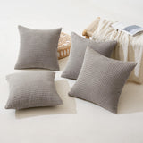 3 x Brand New MIULEE Set of 4 Cushion Covers Decorative Pillowcases Corduroy Sofa Cushions Throw Pillows Pillowcase Couch Cushion Decorative Cover for Sofa Couch Living Room Bedroom Office 45 x 45 cm Light Grey - RRP €68.97