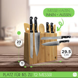 1 x RAW Customer Returns naturlik magnetic knife block 5-piece cooking spoon set - 2 in 1 knife block without knives kitchen utensil holder - bamboo magnetic knife holder - magnet knife holder - kitchen organizer - RRP €35.2