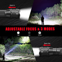 1 x RAW Customer Returns GEARLITE LED Flashlight Extremely Bright 2 Pack, 3000 Lumen LED Flashlight with Holster 3 Modes, IP65 Waterproof Handheld Lamp Zoomable for Camping Outdoor Gift - RRP €18.14