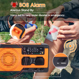 2 x RAW Customer Returns Crank radio world receiver battery operated emergency equipment, 5000 mAh portable solar crank radio emergency radio world receiver with mobile phone charging function AM FM with flashlight, reading lights, SOS alarm - RRP €70.56