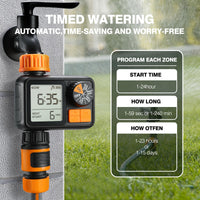 1 x RAW Customer Returns Kazeila Irrigation Timer, Irrigation Controller for Automatic Watering, Irrigation Programmer with Rain Delay and Manual Irrigation for Lawn and Gardens - RRP €22.42