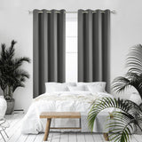 1 x RAW Customer Returns Deconovo Blackout Curtain with Cold Protection Curtains Bedroom Cold Protection Curtain Opaque, 220 x 140 cm Height x Width , Light Grey, Set of 2 - RRP €41.95