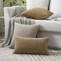 1 x RAW Customer Returns MIULEE Set of 2 cushion covers, corduroy velvet, decorative cushion, sofa cushion, decorative couch cushion, cushion cover, soft for living room, bedroom, 16 x 24 inches, 40 x 60 cm, sand colour - RRP €21.49