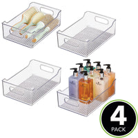 1 x Brand New mDesign Bathroom Organizer Box Square Plastic Bathroom Item Box Ideal Closet Organizer for Cosmetics and Makeup Set of 2 Clear - RRP €54.99