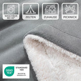 1 x RAW Customer Returns Blumtal Fleece Throw 230 x 270 - Oeko-TEX Certified Throw, Sherpa Fleece Throw, High Quality Fleece Blanket, Soft, Warm, Fluffy, Gray - RRP €48.84