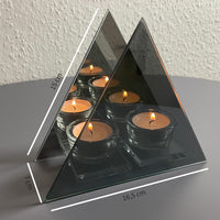 2 x Brand New Mirrored glass tealight holder for 2 tealights, tealight stand with 3D mirror effect as living room table decoration, tealight glasses as a gift idea for birthday wedding - RRP €20.06