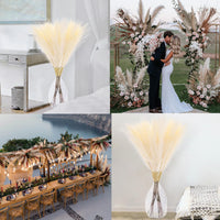 1 x RAW Customer Returns wintfarm 7 pieces 100 cm artificial pampas grass decoration large, dried flower bouquet XXL artificial bouquet, boho decoration for wedding living room bedroom beige  - RRP €20.16