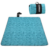 1 x RAW Customer Returns Yorbay picnic blanket 200 x 200 cm XXL fleece waterproof blanket with carrying handle reusable blue feather  - RRP €23.99