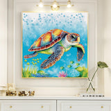 1 x RAW Customer Returns Cukol Cukol Sea Turtle Cross Stitch Kit, Patterns Cross Stitch Embroidery Set Beginners Embroidery Kit Starter Pre-Printed Complete Printed Children Cross Stitch Embroidery Embroidery 40 x 40 cm - RRP €22.8