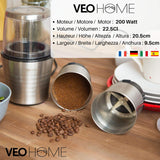 1 x RAW Customer Returns Electric Coffee Grinder VeoHome grinder for flaxseed, oilseed, poppy and spices - RRP €41.97