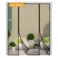 1 x RAW Customer Returns Yotache Fly Screen Door Magnet, Insect Protection Double Door Fly Screen 188x206cm Ideal for Sliding Door Balcony Door Without Drilling, Can Be Shortened, Black - RRP €30.65