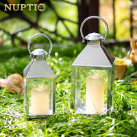 1 x RAW Customer Returns NUPTIO Grave Lantern Cemetery Lanterns for Candles 28cm Outdoor Metal Candle Lantern Lantern Silver Urn Grave Weatherproof Lantern Outdoor Large Garden Indoor Garden Lantern Grave Hanging Gift - RRP €31.3