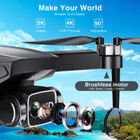 1 x RAW Customer Returns Wipkviey W12 GPS Drone with 4K Camera for Adults, Under 250g, Brushless Motor, Smart Return Home, Follow-Me, Waypoint Fly, 40 Minutes Long Flight, Lightweight and Foldable Drones for Beginners - RRP €129.99