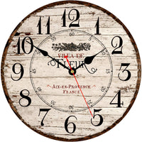 1 x RAW Customer Returns Toudorp 14 inch Wall Clock Wooden French Country Style Quiet Wall Clock Easy to Read Battery Operated Home Decorative Retro Wall Clock - RRP €27.72