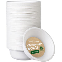 1 x RAW Customer Returns HAAGO 100 pieces sugar cane paper bowls - 500 ml - microwave safe biodegradable - RRP €22.99