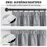 1 x RAW Customer Returns PONY DANCE 100 Blackout Curtains Grey Opaque Curtains with Ruffle Tape Set of 2 H 160 x W 140 cm Thermal Curtain Heat Protection Bedroom Curtains Short Opaque, Silver Grey - RRP €43.31