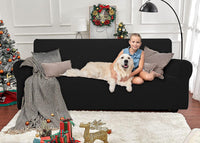 1 x RAW Customer Returns Ystyle Stretch Sofa Cover 3 Seater, Elastic Sofa Cover with Armrests, Jacquard Couch Cover Non-Slip, Washable Sofa Cover Protector for Dogs Pets, Black - RRP €39.04