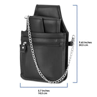 1 x RAW Customer Returns SWISSONA Set waiter s bag including wallet secured with chain, in black - RRP €31.99