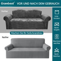 2 x Brand New Granbest Premium Fashion Jacquard Sofa Covers 3 Seater, Anti-Wrinkle High Stretch Couch Covers, Non-Slip Sofa Protector for Living Room 3 Seater, Light Gray  - RRP €90.74