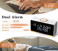 1 x RAW Customer Returns iTOMA DAB and FM Radio Alarm Clock with 40 presets, Bluetooth, Double Alarm, Sleep Timer, Dimmer Control, USB Charger and Headphone Jack 728 - RRP €49.99