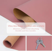 9 x Brand New YSAGi Desk Pad, Mouse Pad Made of Natural Cork and Leather, 60x35cm Non-Slip Desk Pad, Cork, Waterproof, Reversible Desk Mat for Office and Home Dark Pink  - RRP €117.9