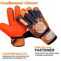 15 x Brand New YSCARE Football Goalkeeper Gloves for Adults and Children, Excellent Safety, Functionality and Wearability - Training and Recreational Games - Football Football for Boys and Youth 6, Orange  - RRP €157.5