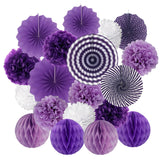 1 x RAW Customer Returns Zerodeco Paper Pompom - Honeycomb Fan, Decoration for Hall, Wedding, Birthday, Easter, Baptism, Birthday, Colour Purple - RRP €15.02