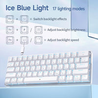 1 x RAW Customer Returns KEMOVE 60 Mechanical Keyboard, K61SE Wired Gaming Keyboard with Red Switches, Anti-Ghosting PBT Keycaps LED Backlit Ultra-Compact 61 Keys Mini Keyboard, QWERTY US Layout White  - RRP €29.23