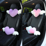 1 x RAW Customer Returns 2 Pack Heart Shaped Car Headrest Pillow Cute with Angel Wings - Comfortable Soft Car Neck Pillow Headrest Cushion Kawaii Car Accessories for Driving Travel Office Home Decoration, Black - RRP €14.11