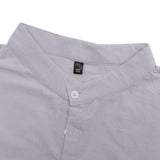 1 x Brand New VANVENE Henley Men s Fashion Cotton Linen Shirt Casual Beach Summer Solid Color Shirt with Pocket Light Gray XXL - RRP €24.98