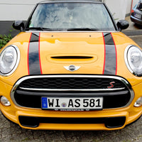 1 x RAW Customer Returns Bonnet Sticker for Mini Cooper, OYDDL Stripes Racing Stripes Universal Car Stickers with Cloth Scraper Red Black  - RRP €25.99