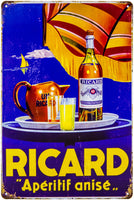 1 x RAW Customer Returns 30 x 20 cm Retro vintage sheet metal plaque for bar, wall decoration for Ricard, Pernod, Pastis France lovers and connoisseurs holidays  - RRP €11.4