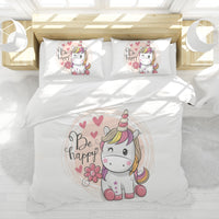 1 x RAW Customer Returns Hoimlm Unicorn Bedding 220x240 Girls Bedding Set with Duvet Cover and 2 Pillowcases, Cartoon Unicorn Microfiber Soft Bedding with Zipper - RRP €39.99