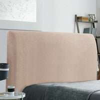 1 x RAW Customer Returns TIANSHU Stretch Bed Headboard Covers Headboard Cover Wall Protector Stretchable Dustproof Bed Head Protector Cover for Bedroom Decoration Length 140cm-165cm, Sand  - RRP €31.37