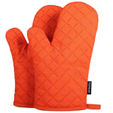 2 x Brand New HOMEVER oven gloves, heat-resistant gloves up to 464 F, silicone non-slip grill gloves, suitable for cooking, baking, grilling, oven gloves, orange, 1 pair - RRP €39.98